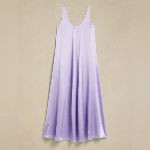 NWT Lilac Serenade Silk Maxi Dress Banana Republic  Sz XS - Picture 4 of 9